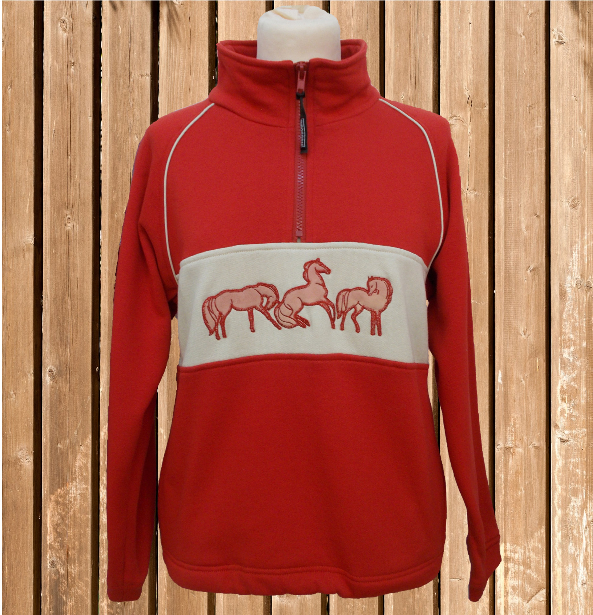 Euro Horse Kinder Pullover mit Pferdemotiv, rot, Gr. 152